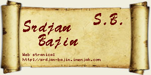 Srđan Bajin vizit kartica